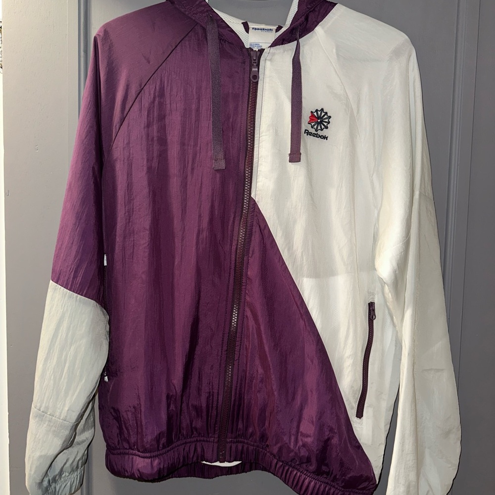 Reebok Purple and White Mesh Jacket